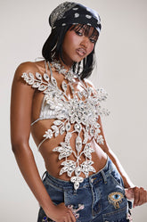 BLINDED BY THE LIGHTS RHINESTONE TOP