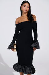 BACK IN A MINUTE KNIT MIDI DRESS