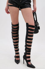 AZALEA WANG REIN BLACK THIGH HIGH BOOT