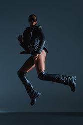 AZALEA WANG RONAN BLACK SLOUCH BOOT
