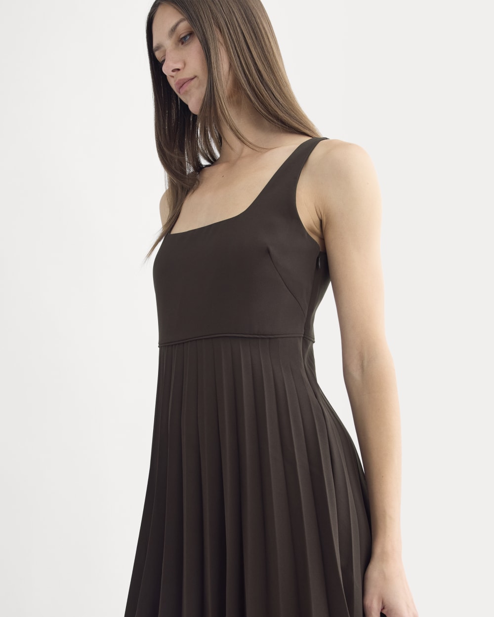 Drapey Crepe Mini Dress | Dark Chocolate