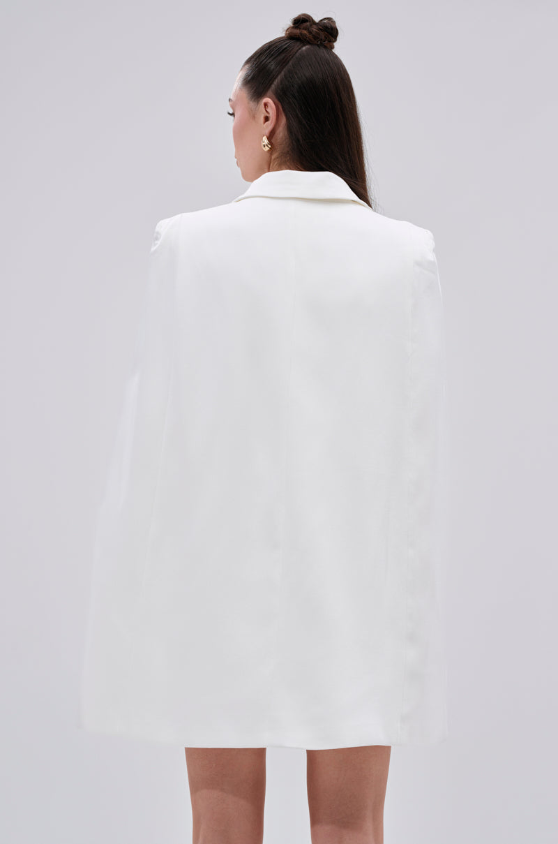 A LA MODE MINI BLAZER DRESS IN WHITE