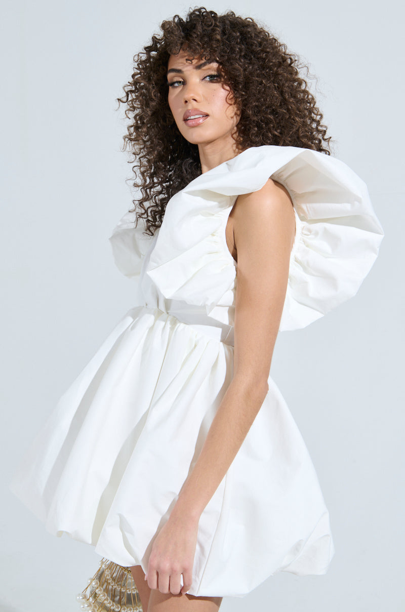 MAIN CHARACTER ENERGY MINI DRESS IN WHITE