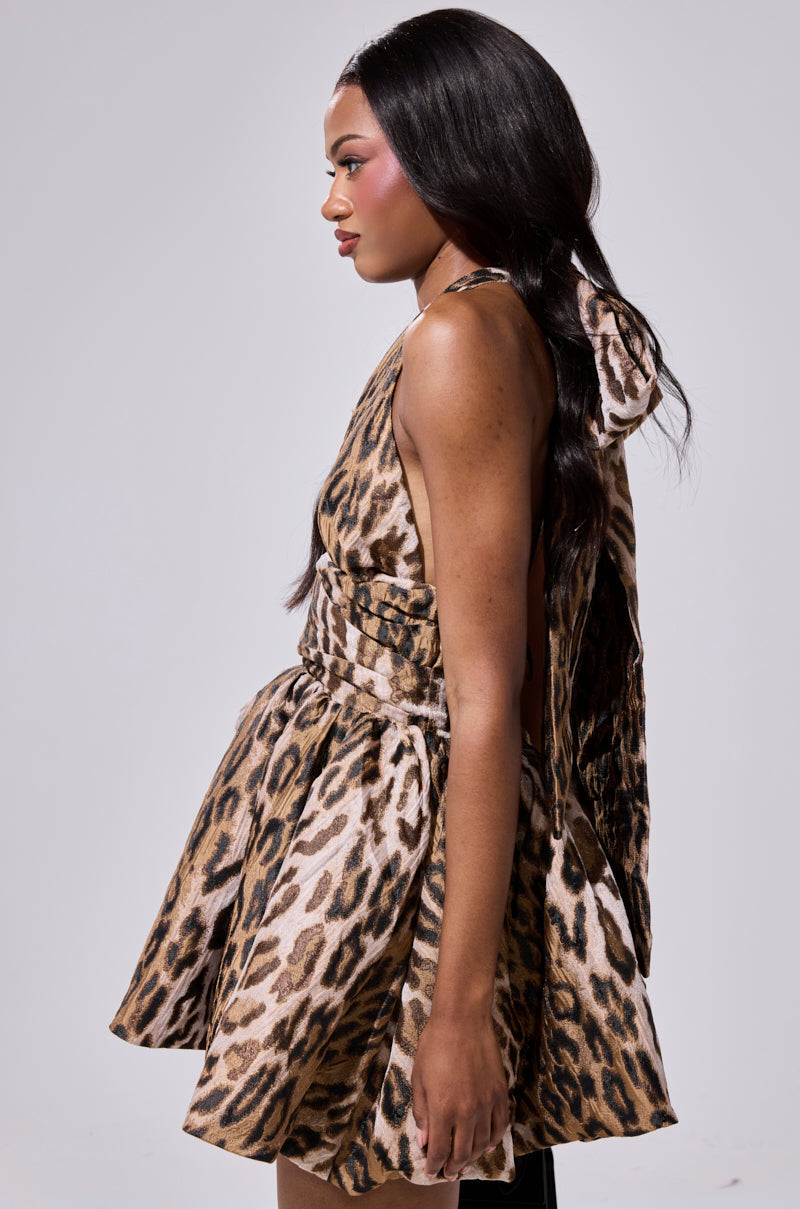 PRINT OF THE SEASON BUBBLE MINI DRESS