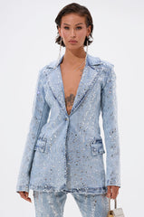 DIAMONDS DANCING DENIM BLAZER