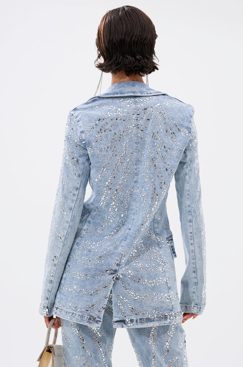 DIAMONDS DANCING DENIM BLAZER