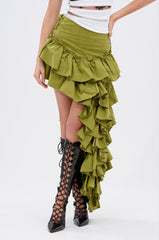 CLAIRE HIGH LOW RUFFLE SKIRT
