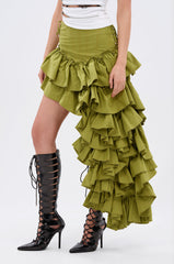 CLAIRE HIGH LOW RUFFLE SKIRT