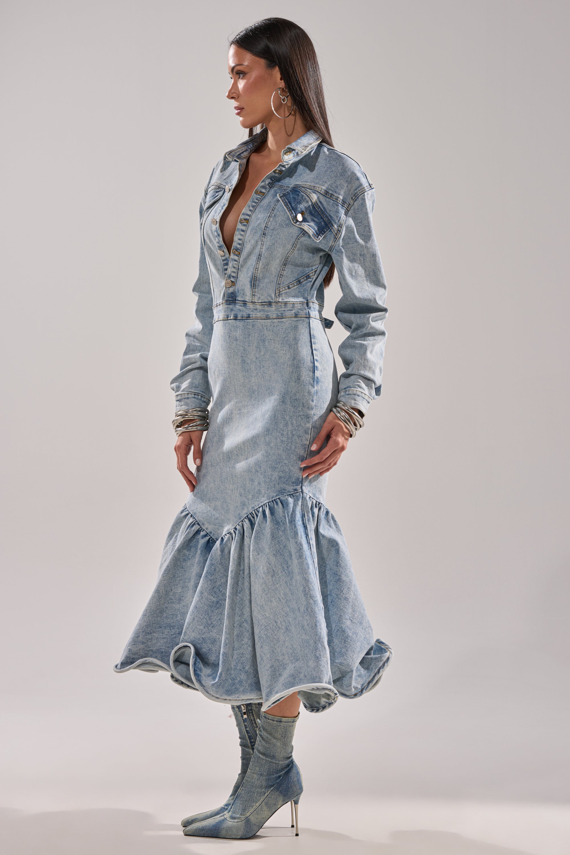 DENIM FOR DAYS MAXI DRESS