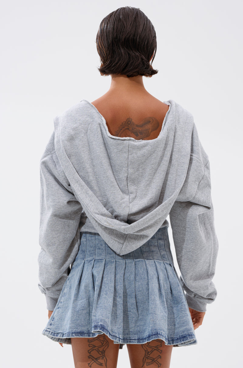 FELT CUTE SWEATSHIRT DENIM MINI DRESS