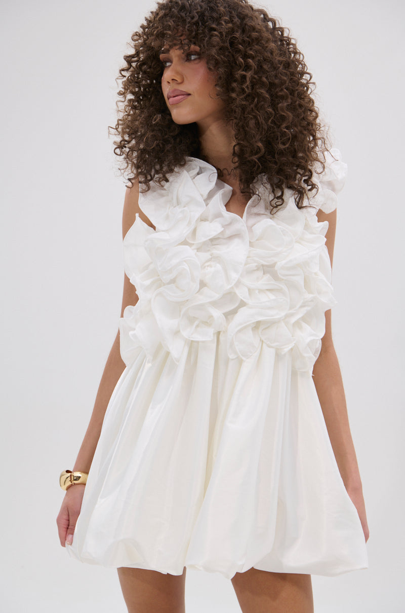 BORN TO STAND OUT RUFFLE MINI DRESS