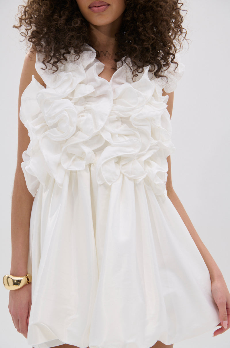 BORN TO STAND OUT RUFFLE MINI DRESS