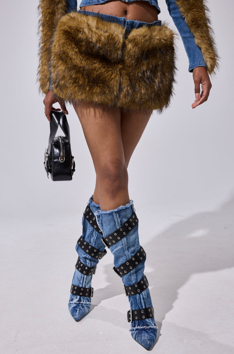 OUT OF THE BLUE FUR MINI SKIRT
