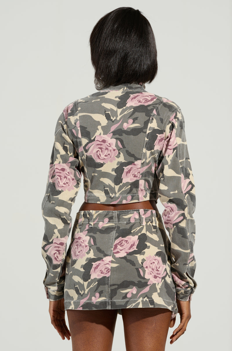 FLOWER CHILD ZIP UP PRINTED TOP
