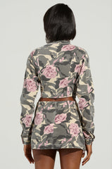 FLOWER CHILD ZIP UP PRINTED TOP