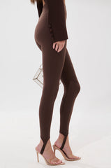 DRIVE ME CRAZY STIRRUP LEGGING IN BROWN