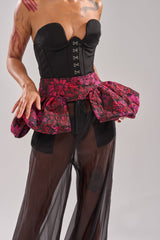 NIGHTLY FLORAL PEPLUM BELT