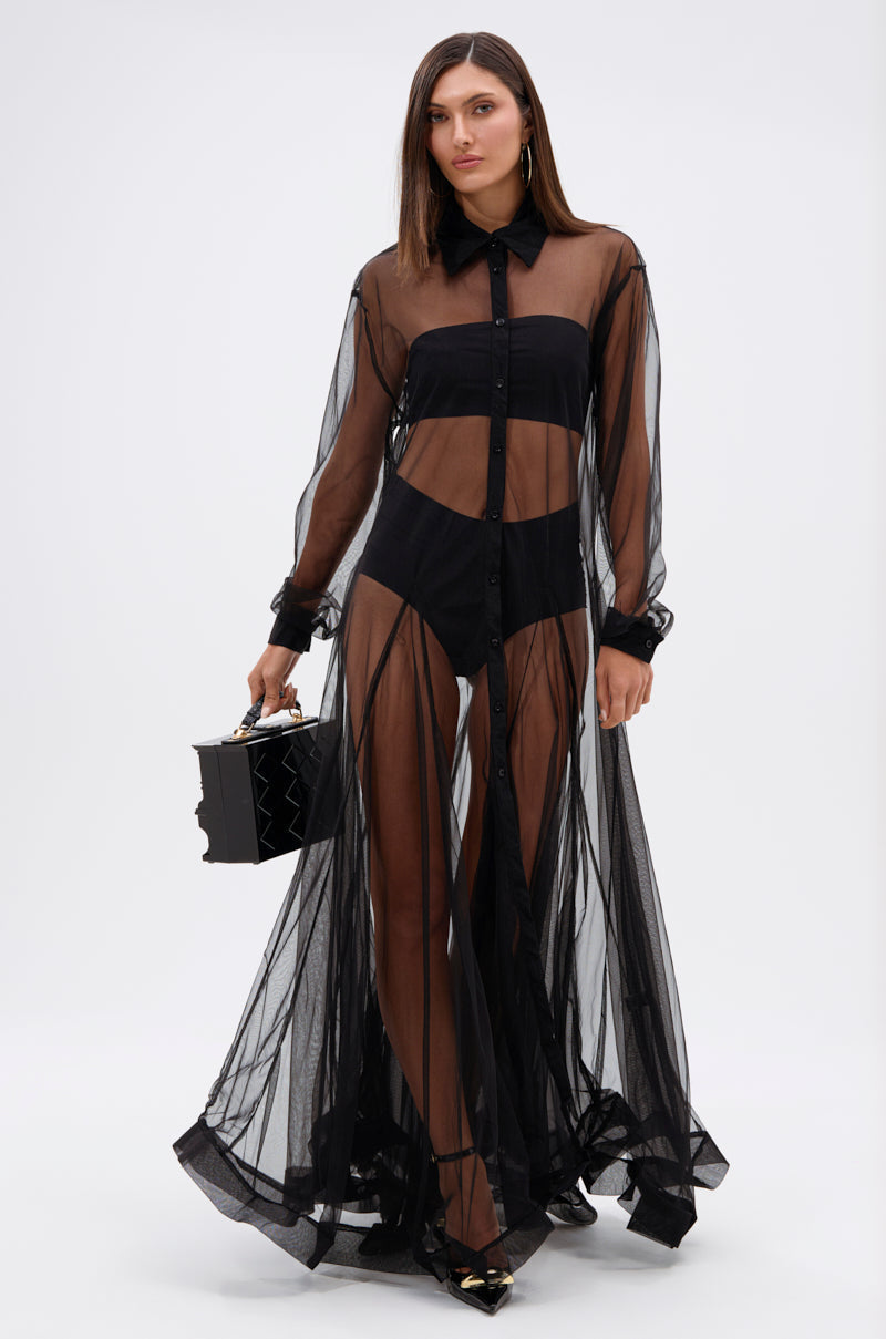 COOL GIRL MESH LAYERING MAXI DRESS
