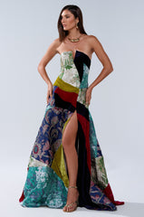 MUSHU MIXED MEDIA MAXI DRESS