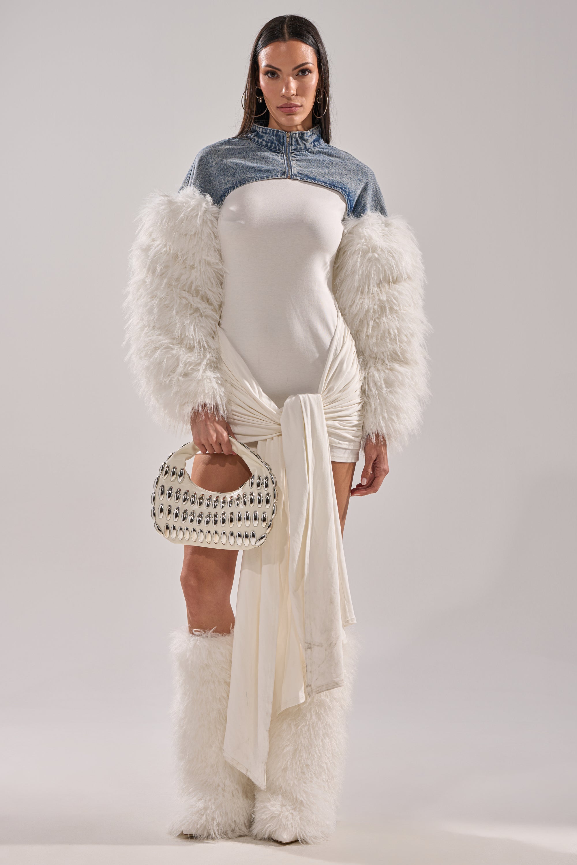 CELESTE FUR SLEEVE BOLERO