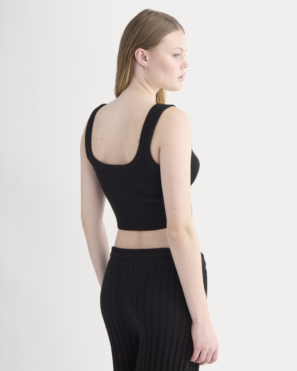 Cashmere Cropped Tank | Black