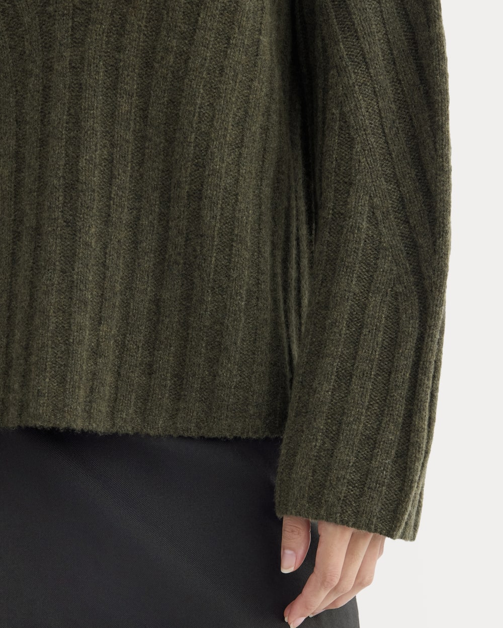 Funnel-Neck Sweater in Wool Cashmere | Heather Beech