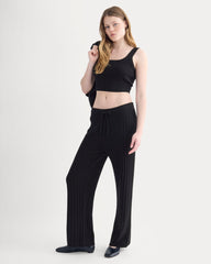 Cashmere Cropped Tank | Black