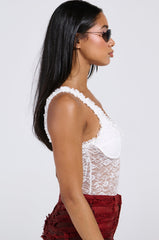 DAINTY LIL THING LACE SLEEVELESS BODYSUIT