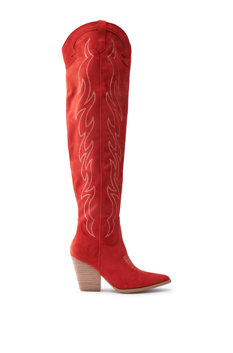 ABBY RED HIGH SHAFT WESTERN BOOT