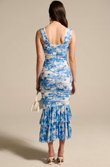 IN HIS EYES BLUE FLORAL MAXI DRESS