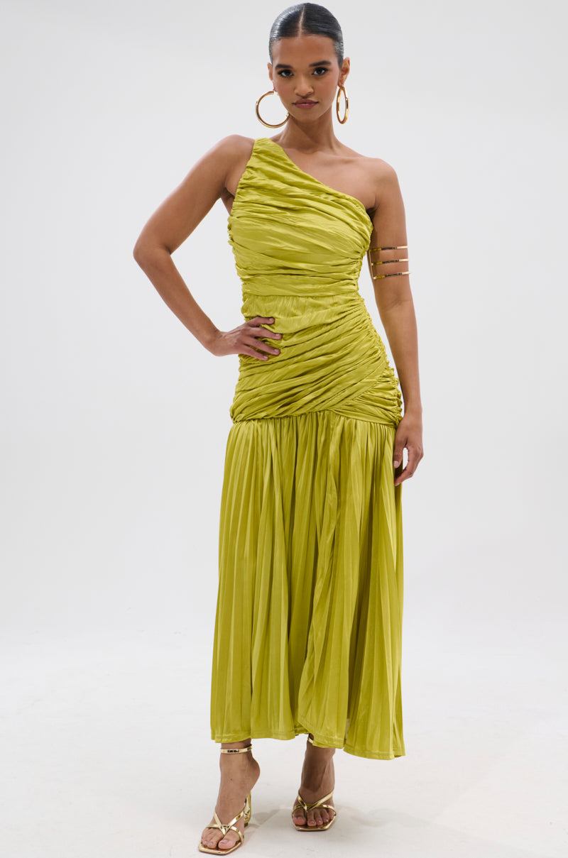 LIFE OF THE PARTY SATIN MIDI DRESS