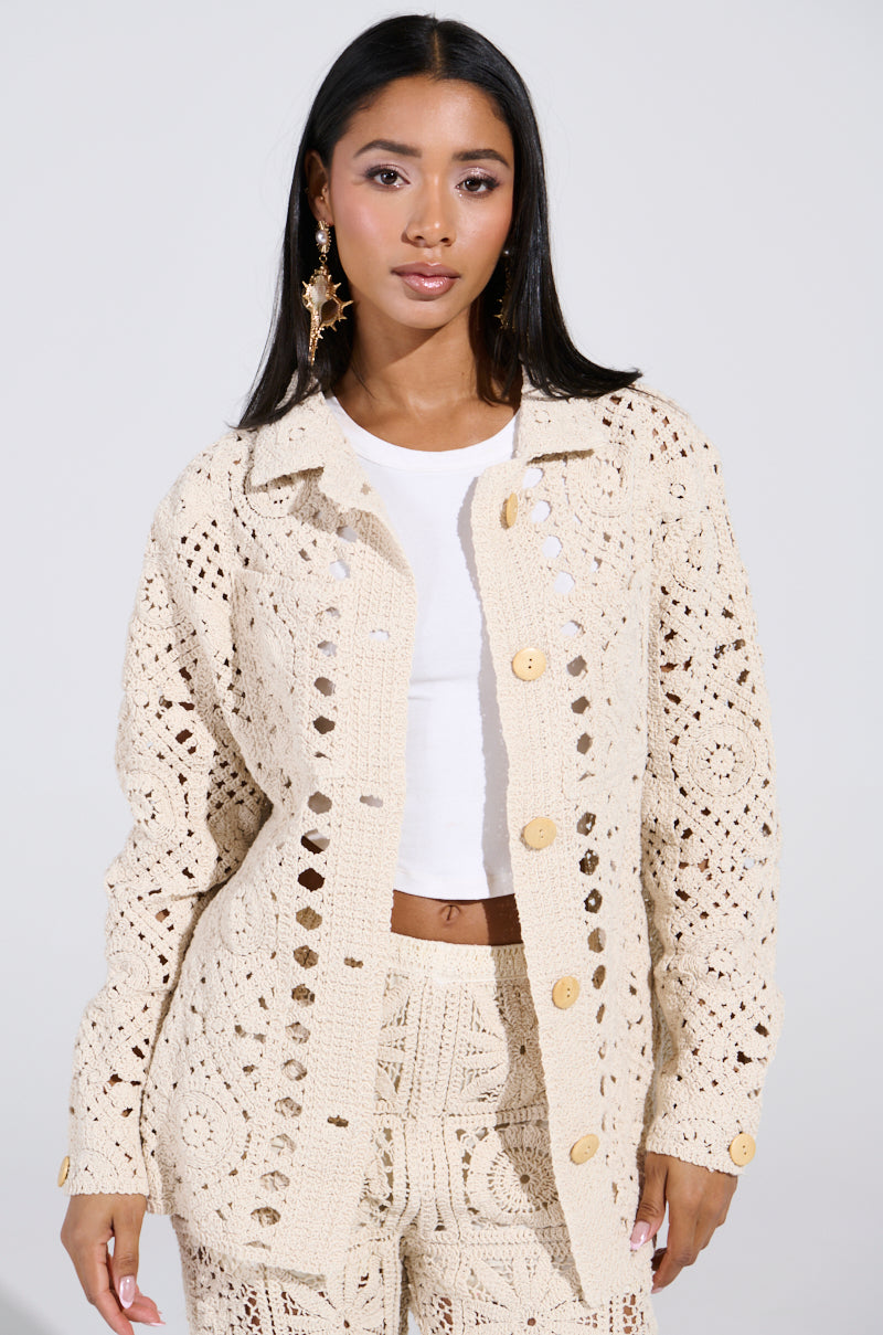 CROCHET KNIT BUTTON UP