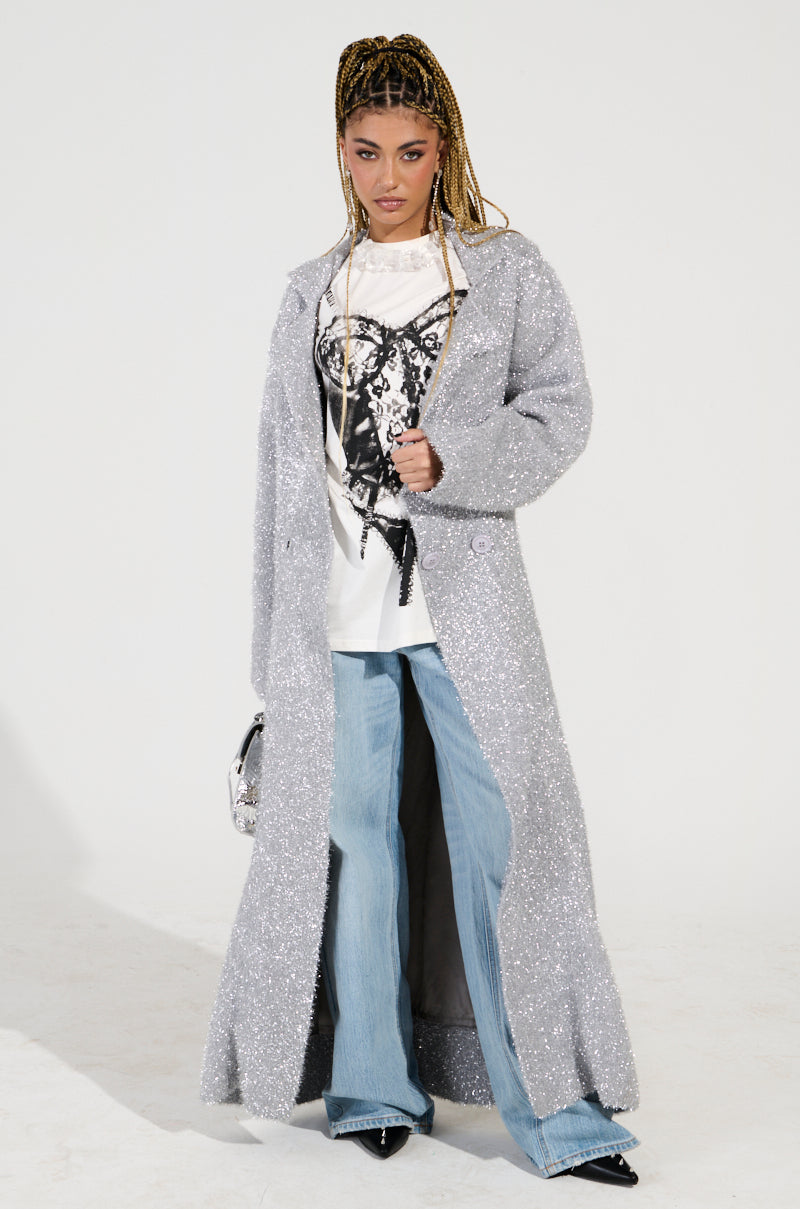 RELAXED FIT GLITTER TRENCH