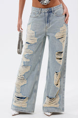 CHILL WITH ME DISTRESSED DENIM