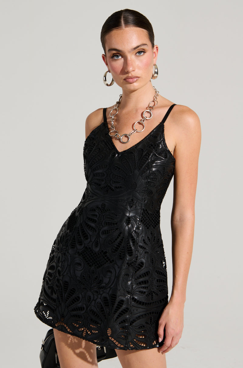 BOUNDLESS LEATHER MINI DRESS