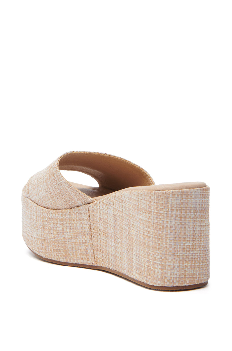 AZALEA WANG ARROW RAFFIA WEDGE SANDAL