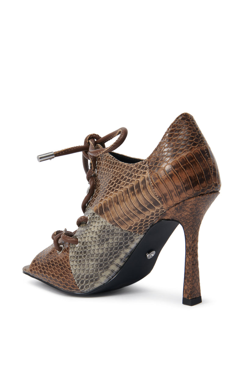 AZALEA WANG ASHLIE COLOR BLOCKED SNAKE SANDAL