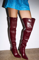 AZALEA WANG BEAUCOUP BURGUNDY OVER THE KNEE BOOT