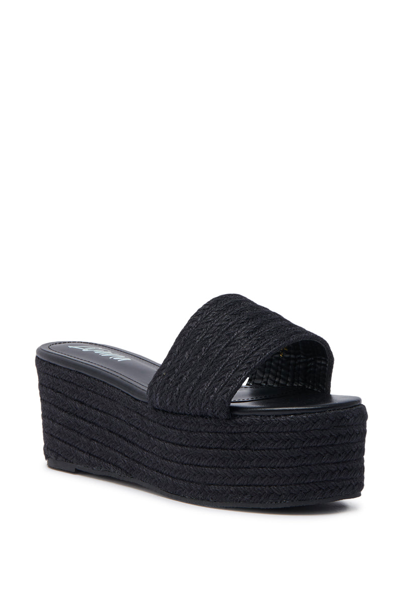 BUDZA BLACK FLATFORM SANDAL