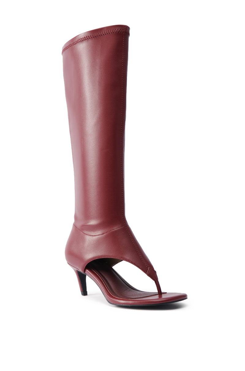 AZALEA WANG CECILE BURGUNDY SANDAL