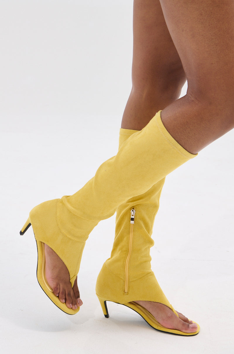 AZALEA WANG CECILE MUSTARD SANDAL STILETTO