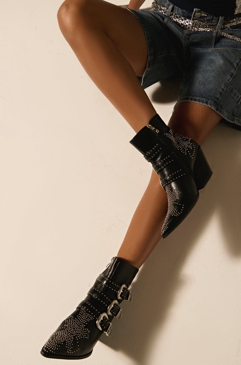 AZALEA WANG CELENA BLACK WESTERN BOOTIE