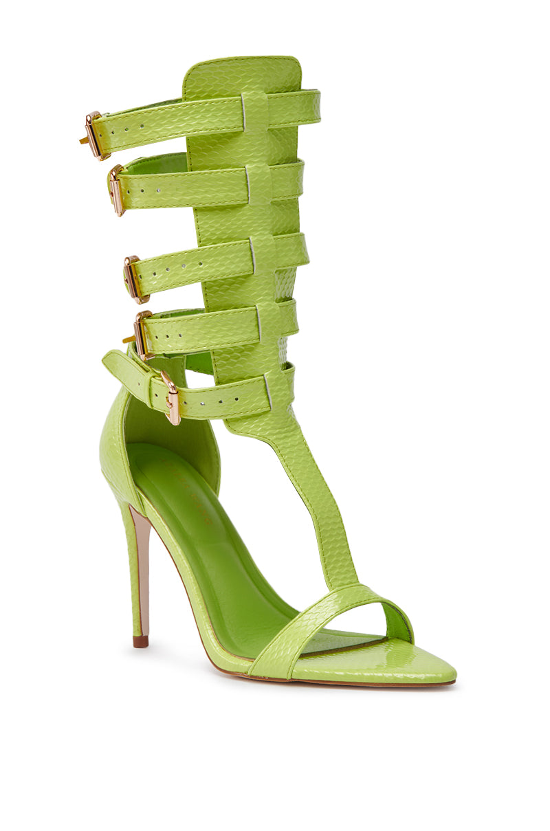 AZALEA WANG CHERELL LIME GLADIATOR SANDAL STILETTO