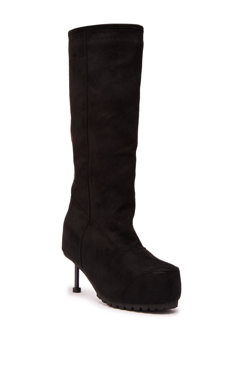AZALEA WANG CLEDQYN BLACK FAUX SUEDE BOOT