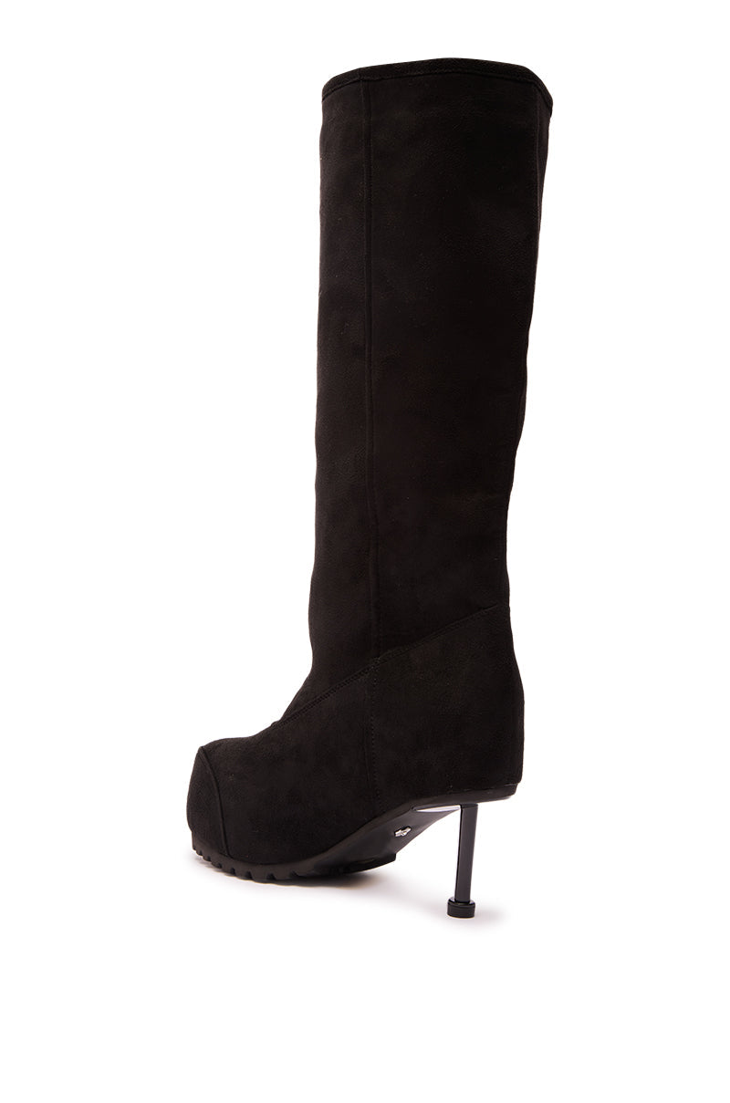 AZALEA WANG CLEDQYN BLACK FAUX SUEDE BOOT