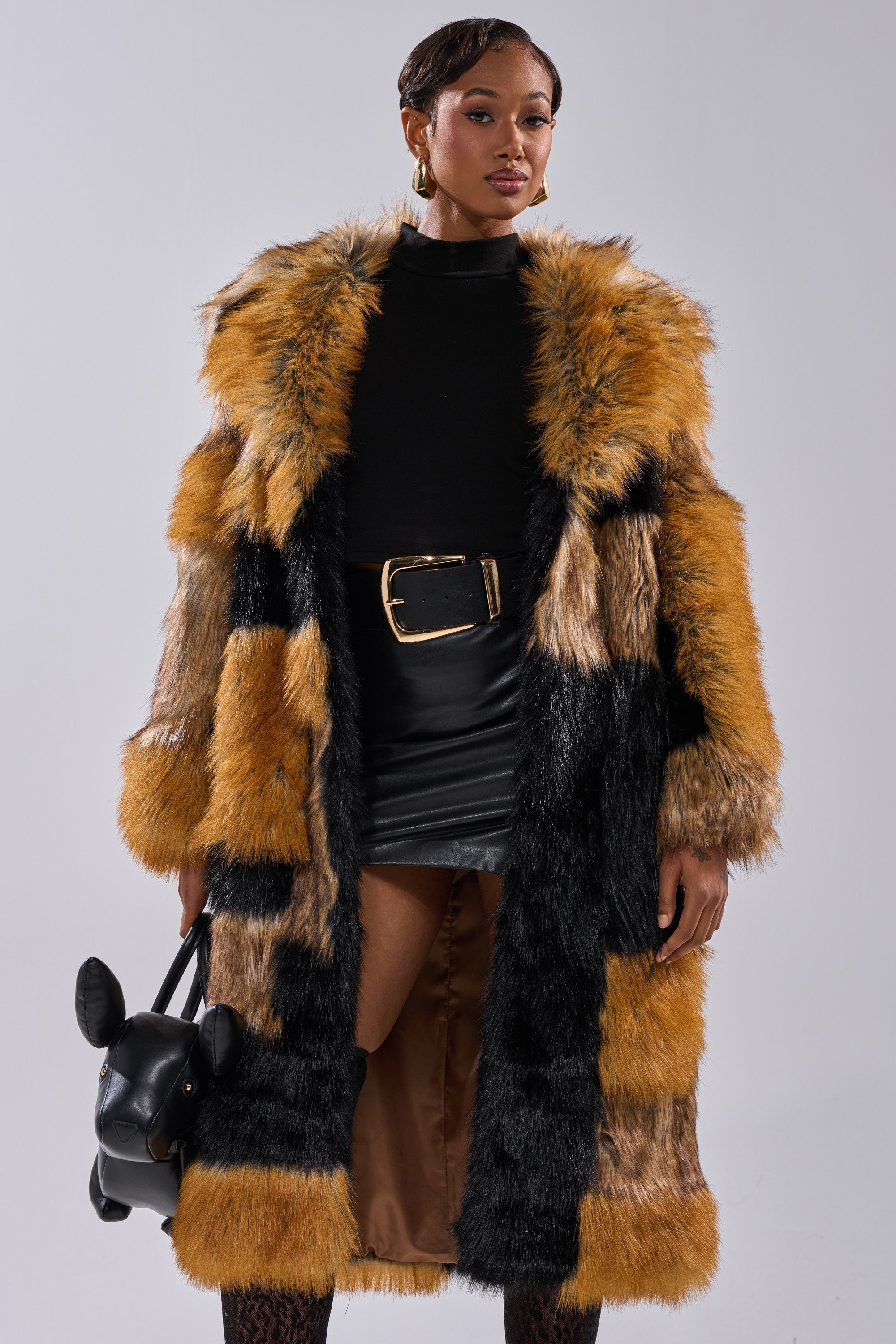 COSMO PATCHWORK FAUX FUR