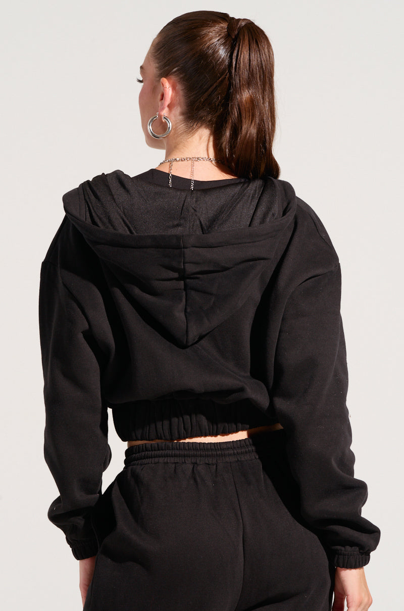 DEXTRA ZIP UP HOODIE WITH RHINESTONE DETAIL