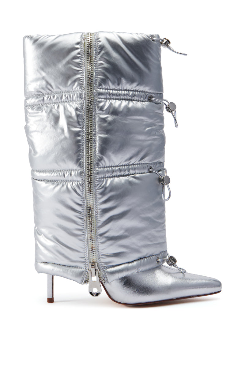AZALEA WANG DHRUV SILVER PUFFER BOOTIE