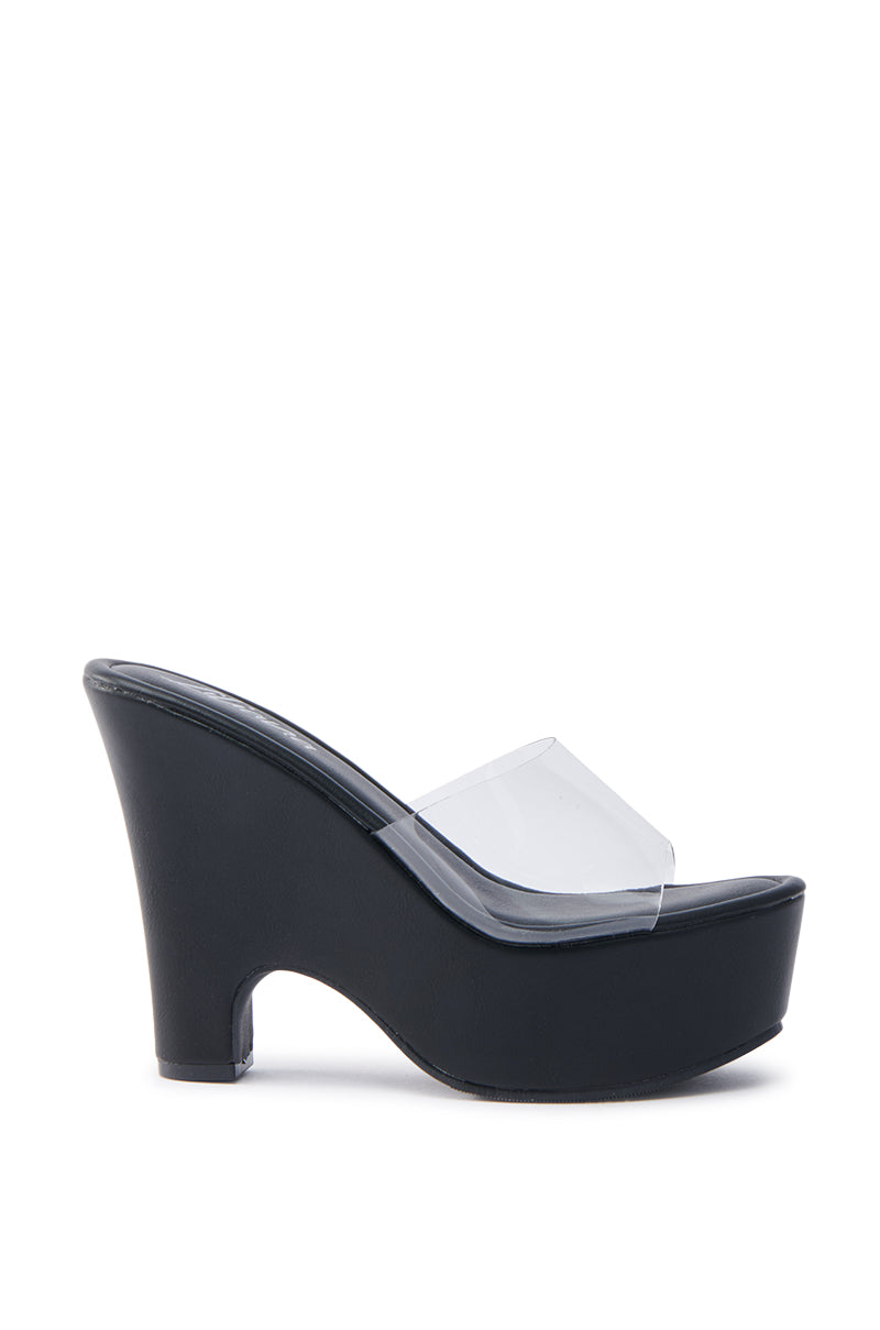 DIEGO BLACK PVC WEDGE SANDAL