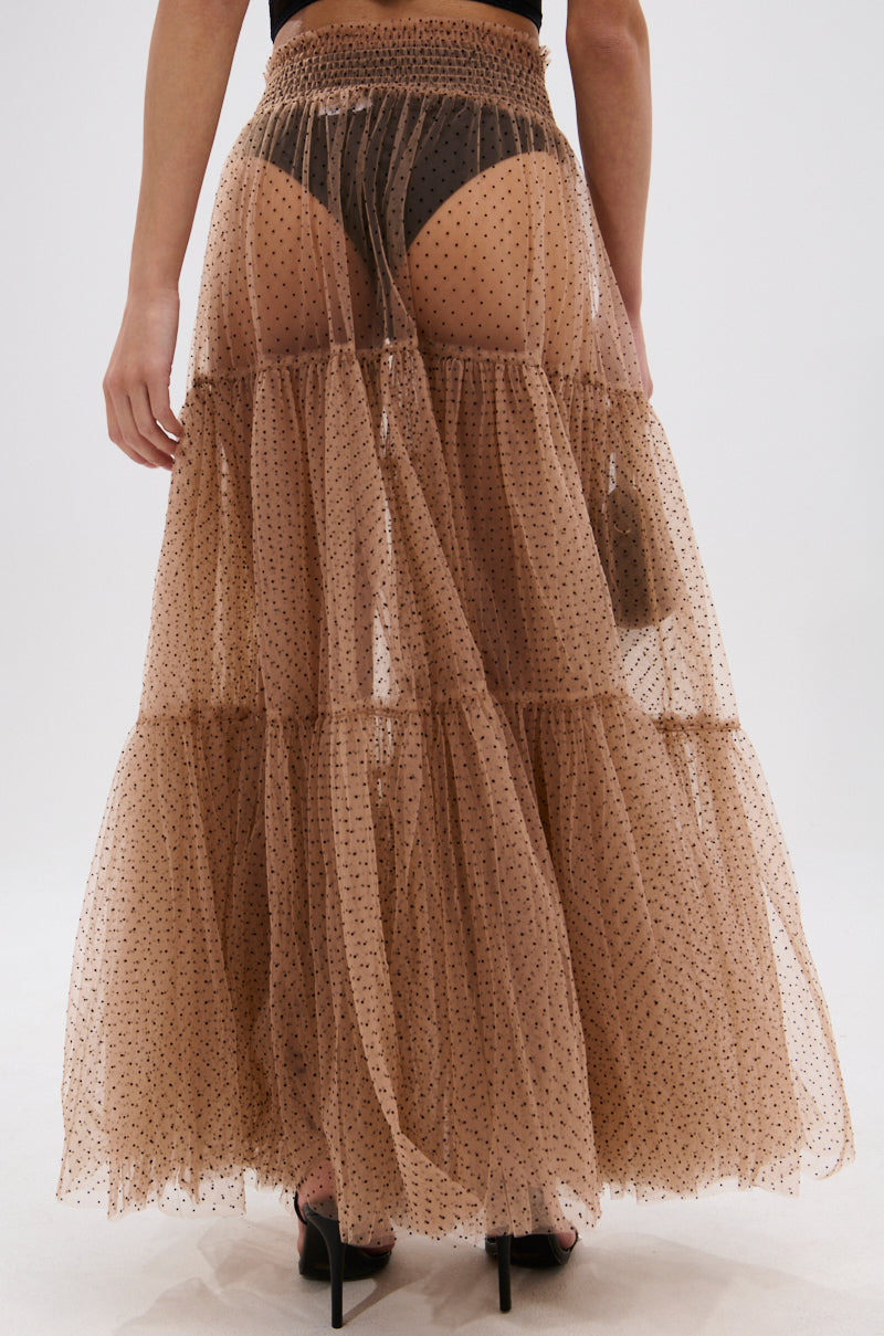 CLASSY POLKA DOT MAXI SKIRT